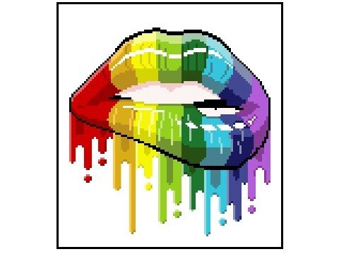 Häkelmuster * RAINBOW LIPS * Grafik für Fm Decke