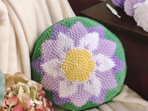 Häkelanleitung Blumen-Wendekissen