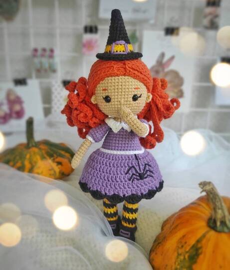 Häkelanleitung kleine freundliche Hexe, Halloween-Puppe