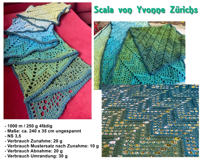 Crochet pattern scarf / wrap Scala