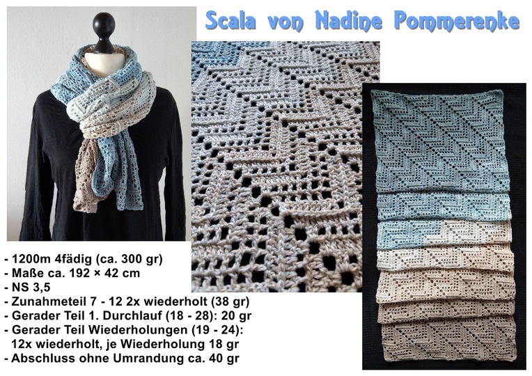 Crochet pattern scarf / wrap Scala