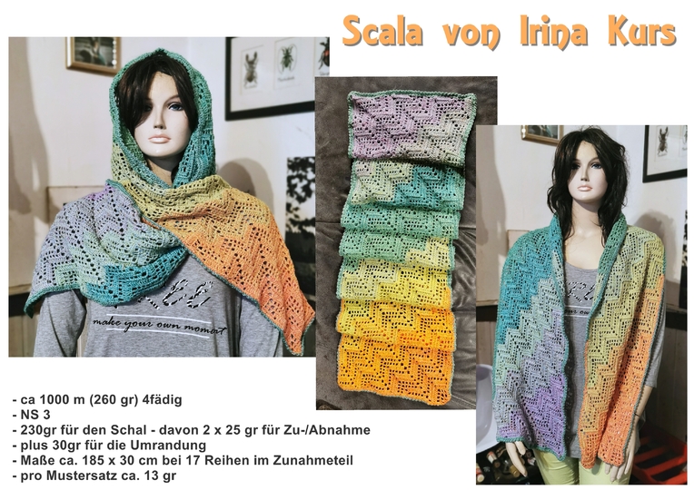 Crochet pattern scarf / wrap Scala