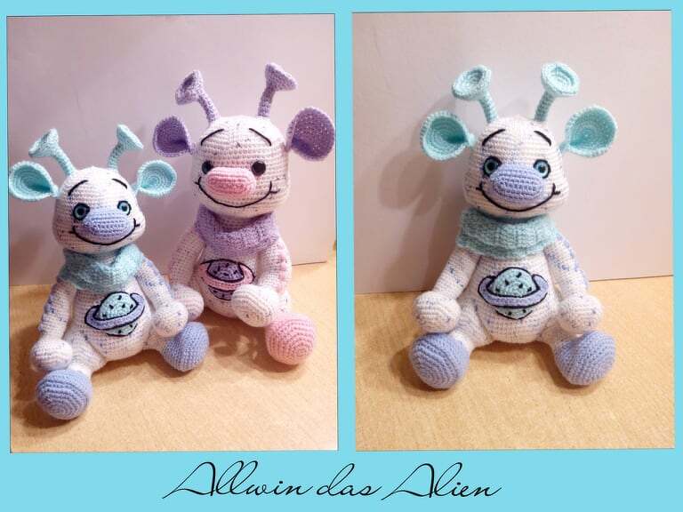 Häkelanleitung / Amigurumi / Allwin, das Alien