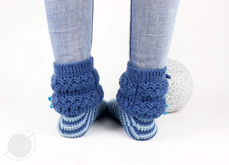 House socks "Starry night”, Sizes: 34-47, cable braid pattern