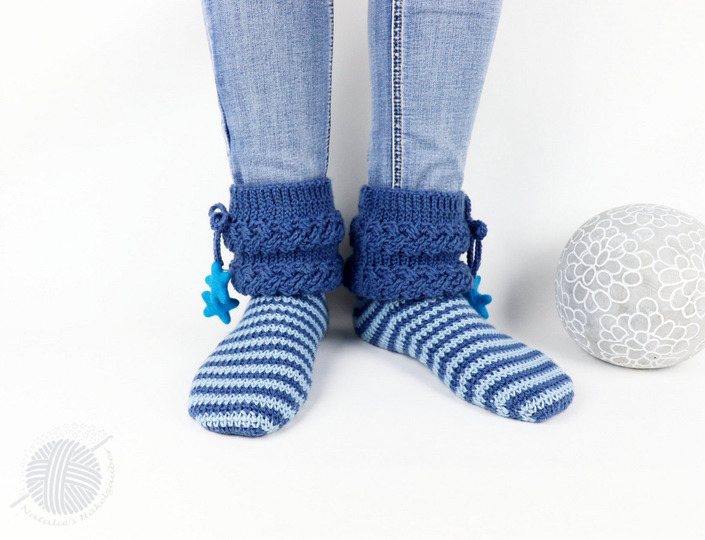 House socks "Starry night”, Sizes: 34-47, cable braid pattern