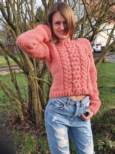 Häkelanleitung Pullover Ricarda Größe 32-50