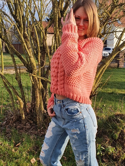 Häkelanleitung Pullover Ricarda Größe 32-50