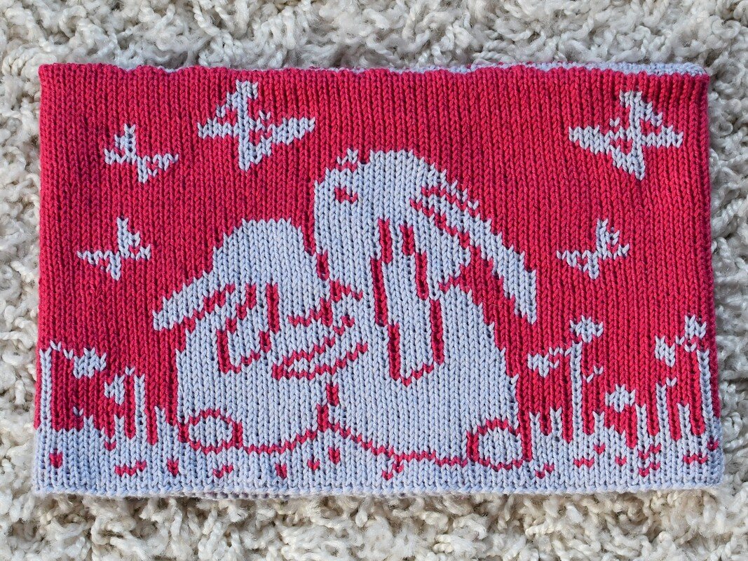 Double Knitting Pattern Cowl "Cuddly Bunnies" - Image 2