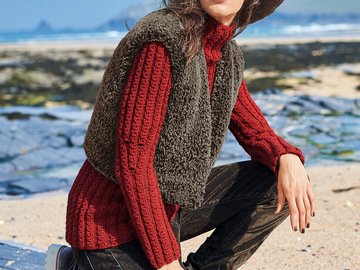 Strickanleitung: Pulli mit Fake-Fur-Weste