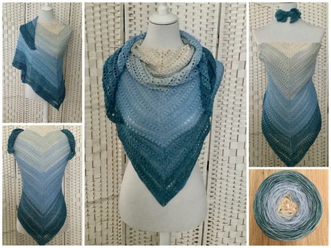 1-Bobbel-Dreieckstuch "Gestrandet"