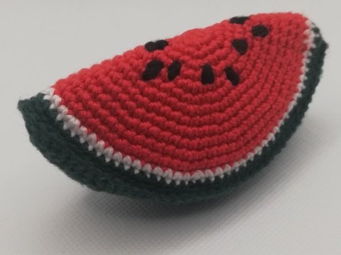 Häkelanleitung für ein Stück Wassermelone