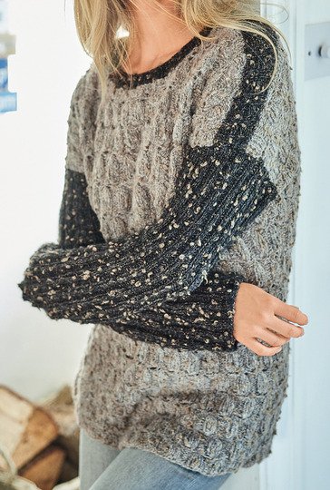 Strickanleitung: Pulli in Hellgrau und Anthrazit mit Strukturmuster