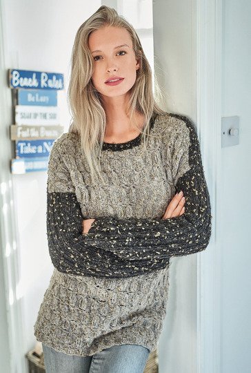 Strickanleitung: Pulli in Hellgrau und Anthrazit mit Strukturmuster