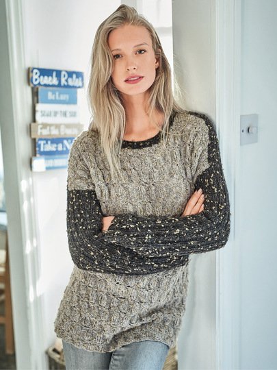 Strickanleitung: Pulli in Hellgrau und Anthrazit mit Strukturmuster