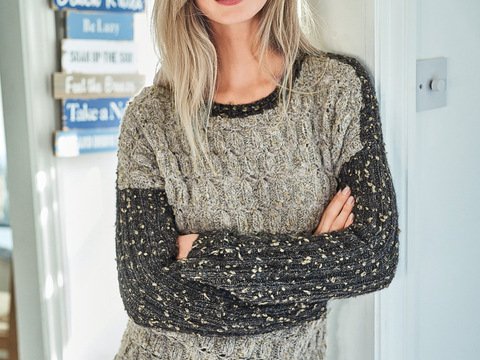 Strickanleitung: Pulli in Hellgrau und Anthrazit mit Strukturmuster