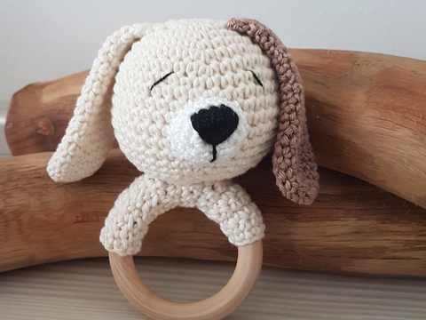 Anleitung Greifring Rassel Hund Bello