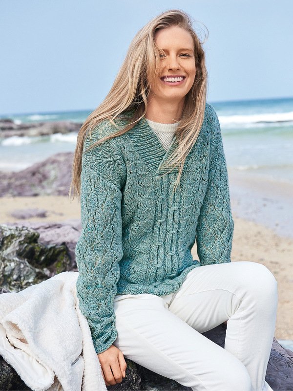 Strickanleitung: Mustermixpullover in Mintgrün