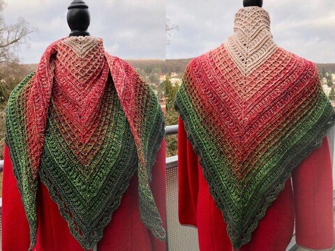 Winterflair - Häkelanleitung kuscheliges Dreieckstuch