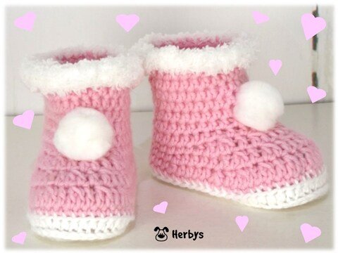 Häkelanleitung Babyschuhe "Winterboots"