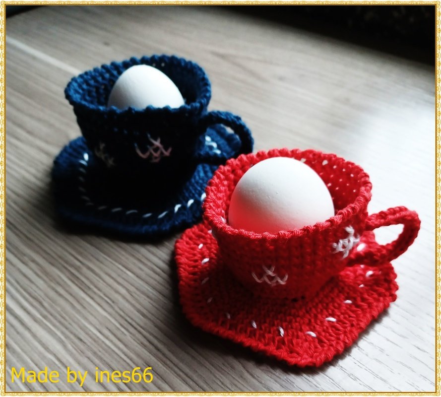Häkelanleitung Eierbecher "Keramiktassen"