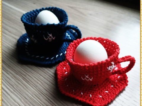 Häkelanleitung Eierbecher "Keramiktassen"
