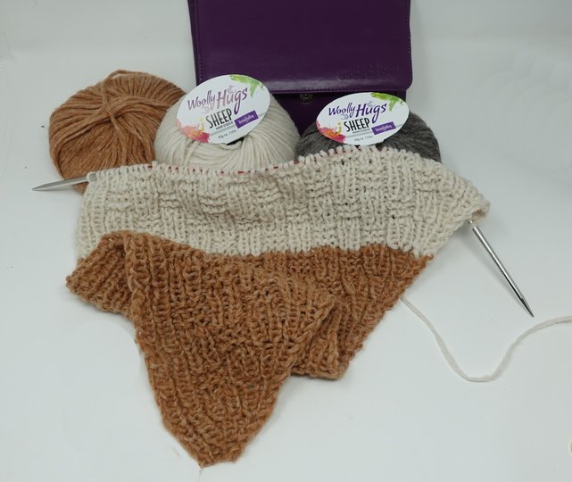 Tuch in Würfel-Optik stricken