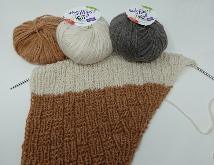 Tuch in Würfel-Optik stricken