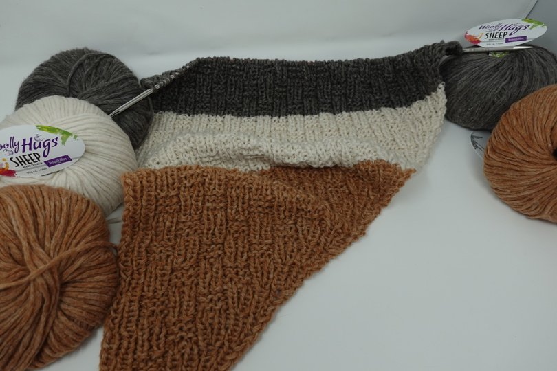 Tuch in Würfel-Optik stricken