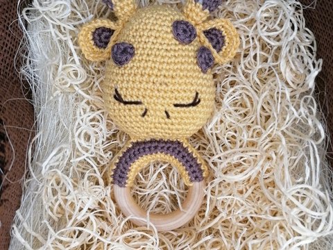 Giraffen Greifring Häkelanleitung