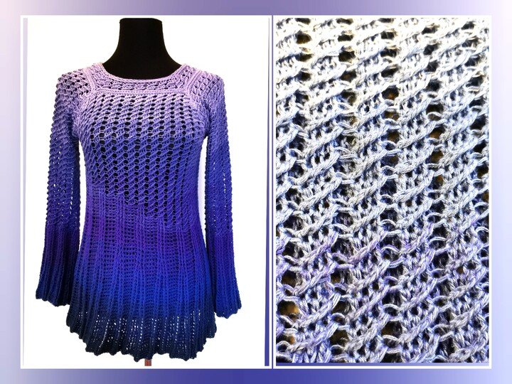 Pullover/Tunika/Kleid Kreisel, Häkelanleitung
