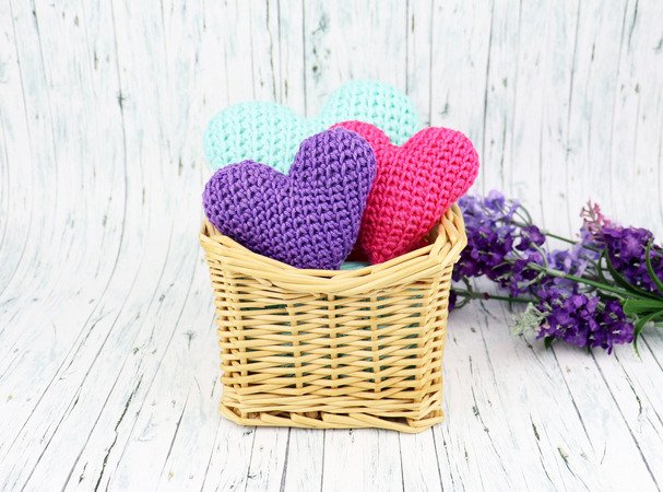 Handmade Crochet Sweetheart Gift! Small Round Pink Heart Doily