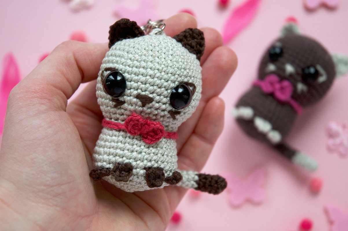 Cats Amigurumi Crochet Pattern for Small Key Chains - Image 2
