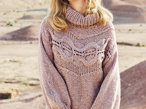 Strickanleitung: Pulli mit quer verlaufender Zopf-Passe