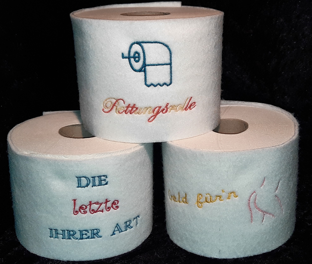 Stickdatei Klopapier Banderole "Die letzte ihrer Art"