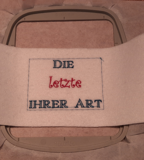 Stickdatei Klopapier Banderole "Die letzte ihrer Art"