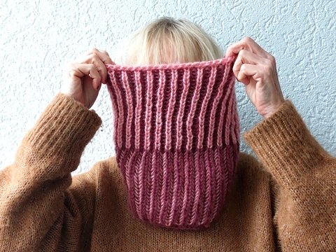 Loop "Duoletto", Halbpatent, Stricken