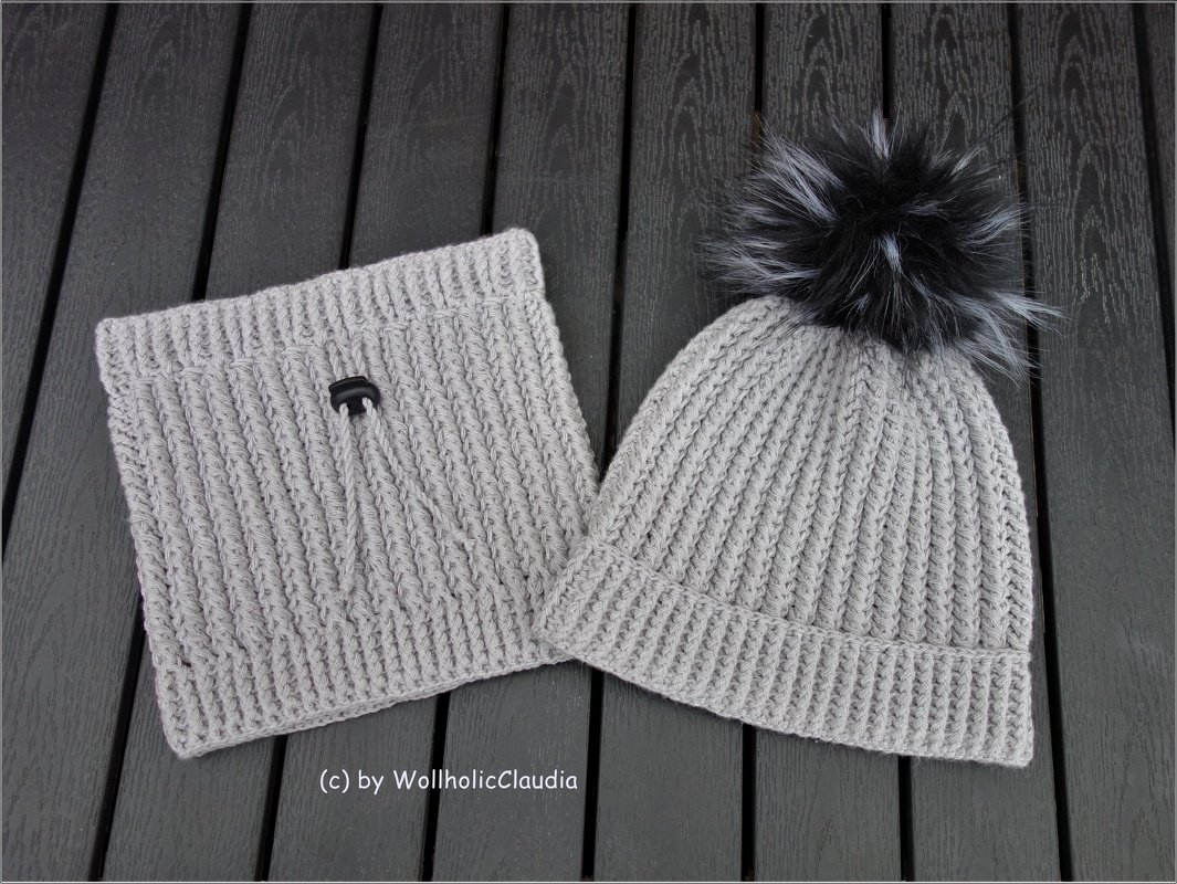 Häkelanleitung Set Mütze + Schalkragen "Max oder Maxima"
