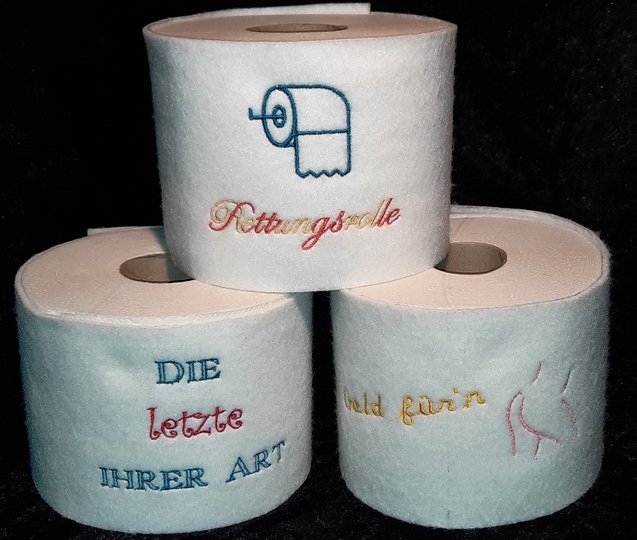 Stickdatei Klopapier Rolle "Rettungsrolle"