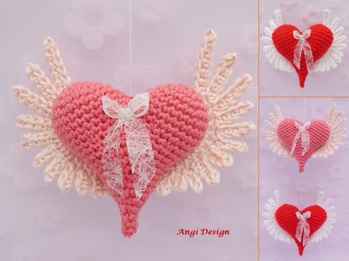 Häkelanleitung Herzen mit Flügerl