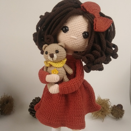 Crochet pattern Amigurumi doll Emily and Bear