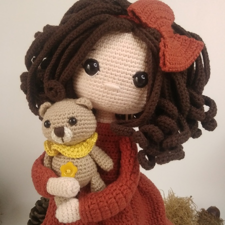 Crochet pattern Amigurumi doll Emily and Bear
