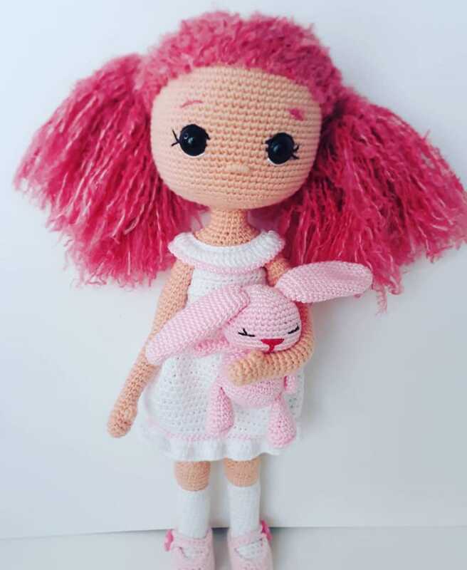 Crochet pattern doll Amigurumi Candy and bunny Rubby