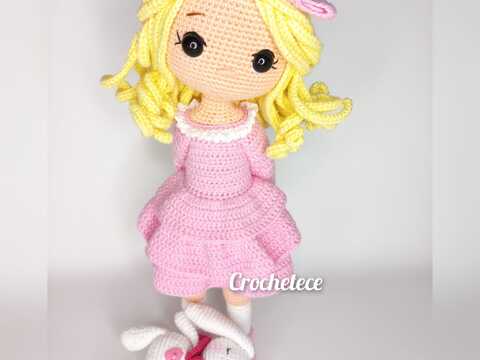 Crochet pattern Amigurumi doll Hope and bunny