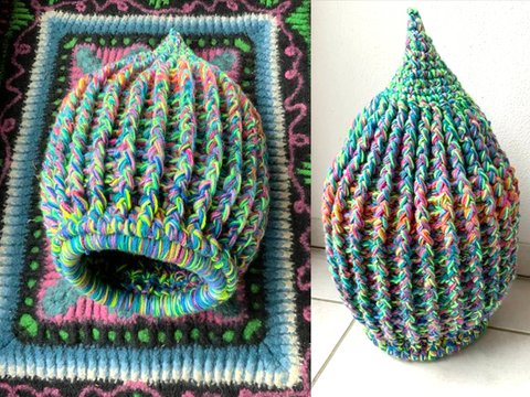 Cocon aus Wollresten für kleine Haustiere