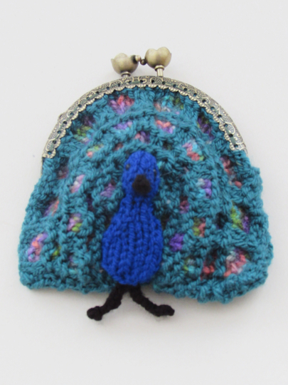 Peacock Coin Purse Knitting Pattern