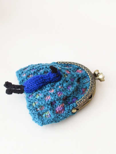 Peacock Coin Purse Knitting Pattern