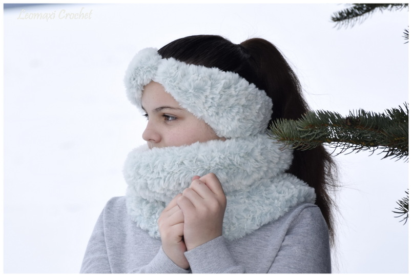 - ODETTE - Pelz Set, Stirnband und Kragen häkeln, jedes Material, alle Gr.