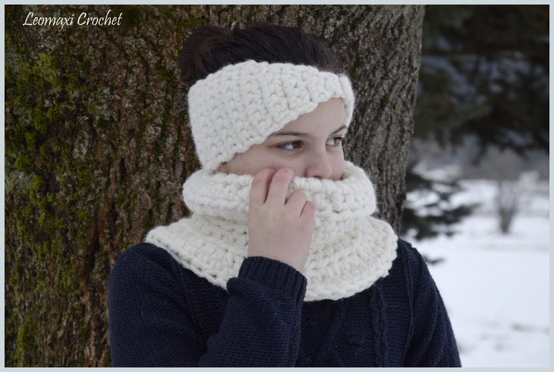 - ODETTE - Pelz Set, Stirnband und Kragen häkeln, jedes Material, alle Gr.