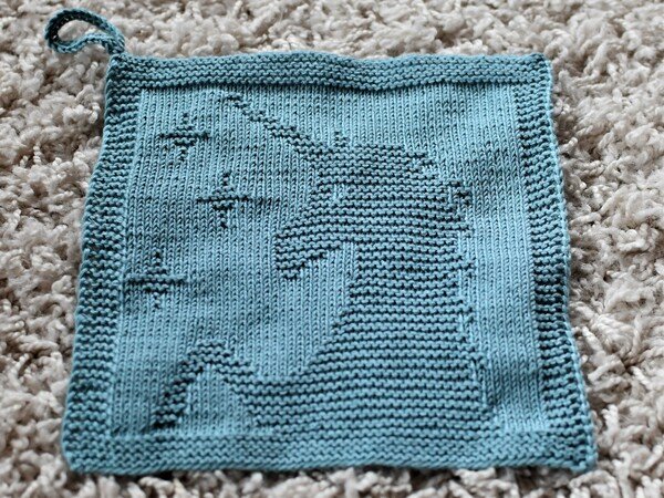 Knitting Pattern Washcloth "Unicorn" - easy