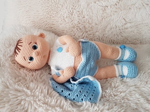 Häkelanleitung, Babyjunge Leo